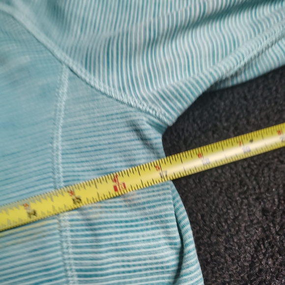 The North Face Blue Green Striped Full Zip Jacket Hood Logo Women's Size Small - Picture 9 of 11